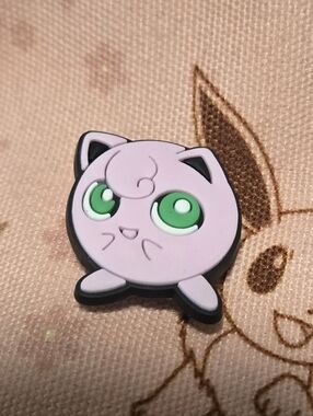 Jigglypuff Croc Charm Pokémon Giggling Cute Pink Green Eyes Shoe Charm